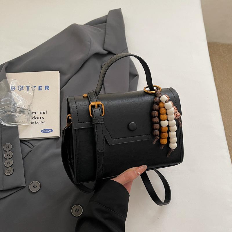 Маленькая сумка высокой стоимости женская зимняя новая модная ретро сумка через плечо повседневная сумочка маленькая квадратная сумка чёрный