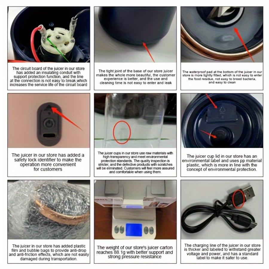 Wiederaufladbarer tragbarer Entsafterbecher – kompakt und multifunktional – anpassbare Designs für das Entsaften unterwegs – perfekt für den Einsatz im Haushalt und auf Reisen