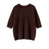 Women's 100% Pure Cashmere Short Sleeve Round Neck Sweater - Autumn/Winter Knit Pullover Base Layer
