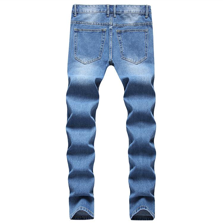 2024 Новые четырехсезонные рваные джинсы в европейском и американском стиле для мужчин — фото 2
