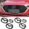 For Mazda 3 Axela 2020 ABS Car Logo Steering Wheel Sticker Front Grille Rear Trunk Tailgate Emblem Carbon Badge Accessories