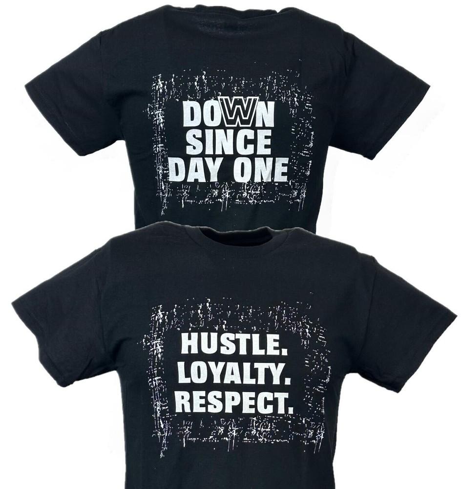 

John Cena Down Since Day One Hustle Loyalty Respect Black T-shirt 2XL
