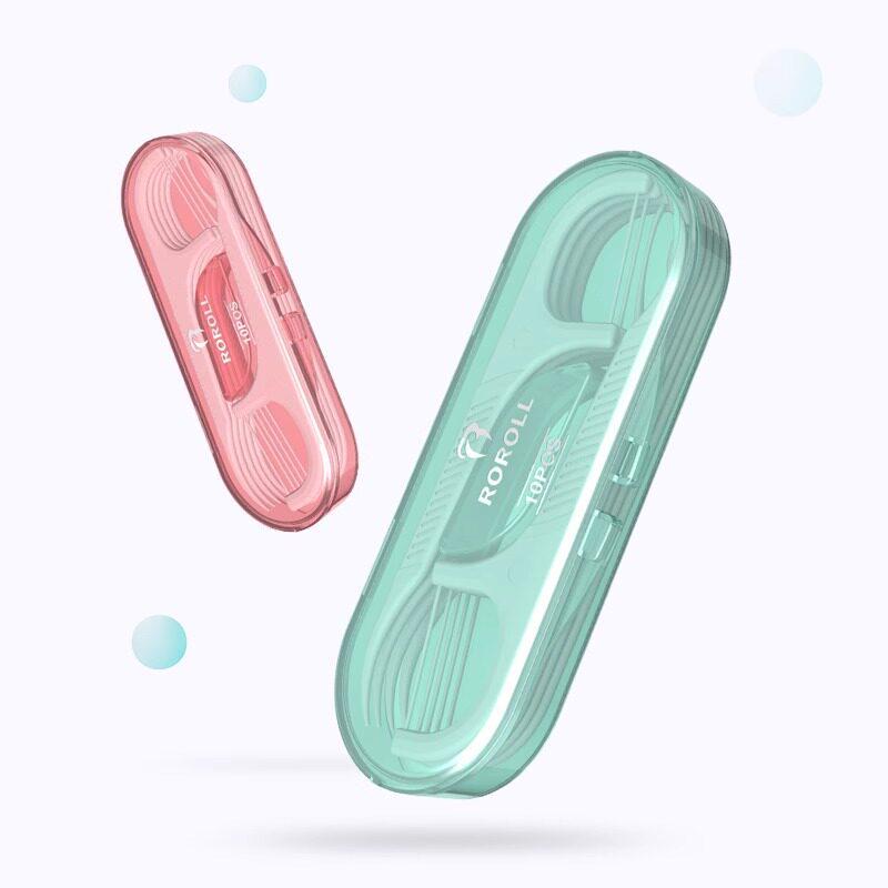 Compact 10-Piece Floss Stick Portable Storage Case