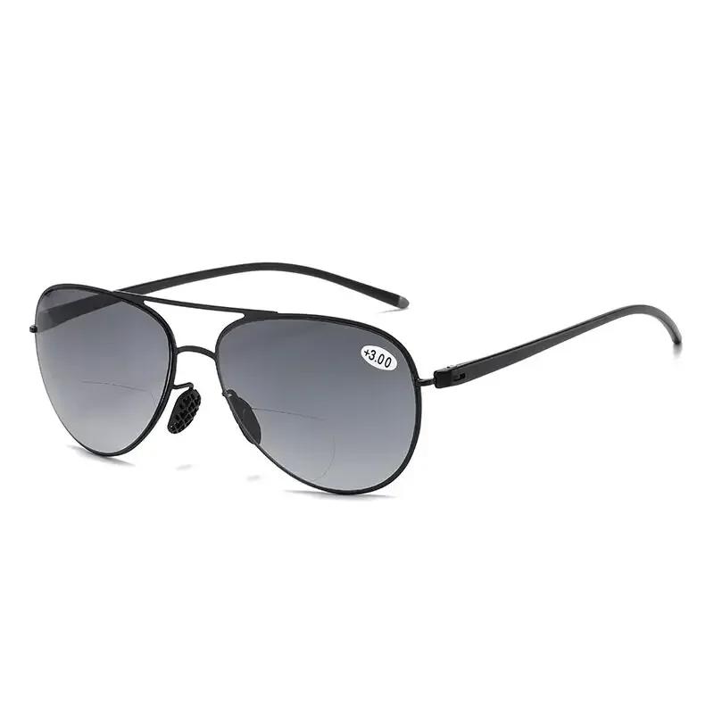 

High Quality Far and Near Sun Presbyopia Glasses Vintage Bifocal Round Frame Reading Glasses Blue Light Blocking Eye Protection Eyewear 3