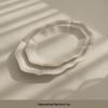 Tai Life French Retro White Embossed Ceramic Lace Plate for Breakfast & Dessert