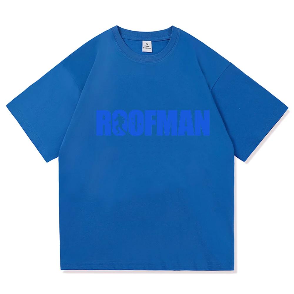 TV Roofman Letter Graphic Tshirts Short Sleeve Cotton Loose Male T-shirt Unisex Streetwear O-neck Fashion Casual Women T Shirt