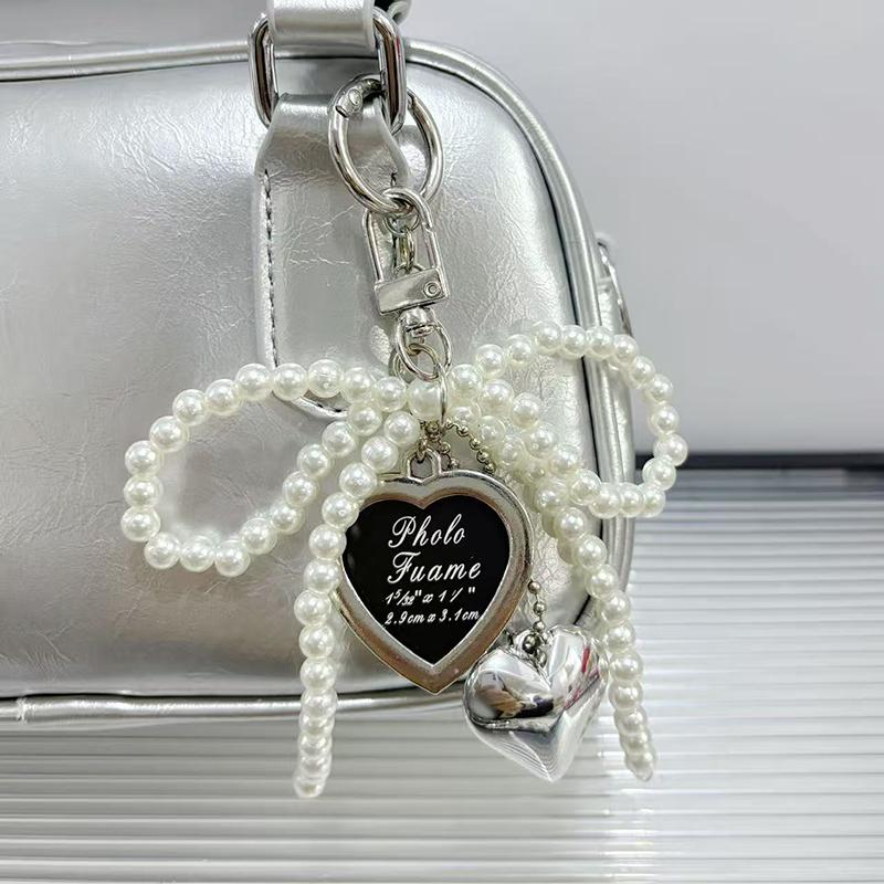 

Мода Бантик Сердце Сумка Подвеска Бусины Украшение Сумки Ручной Работы Украшение Рюкзака Цепочка Аксессуары для Сумки one size белый