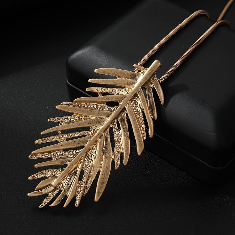 Перо Геометрический Металл Модный Тренд Универсальная Цепочка для Свитера
