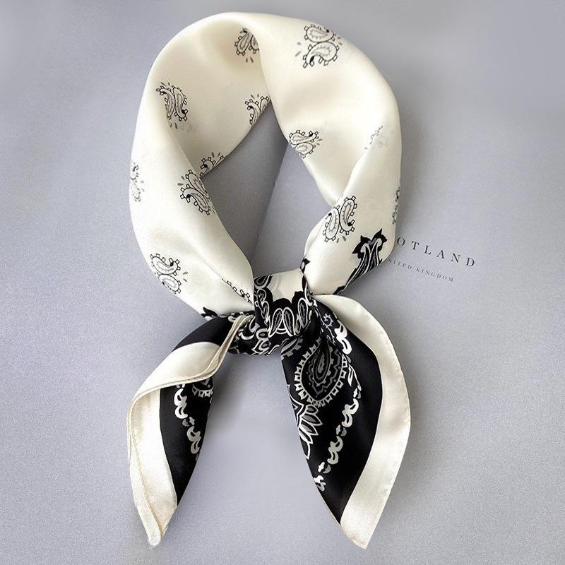 Luxury Printing Silk Square Scarf Women Neck Hair Tie Band Beach Hijab Kerchief Head Headbands Bandana Female Foulard 70cm