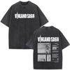 Anime Vinland Saga Manga Thorfinn Karlsefni Vintage Lavato T-shirt Uomo Donna Casual Cotone Manica Corta Oversize T-shirt