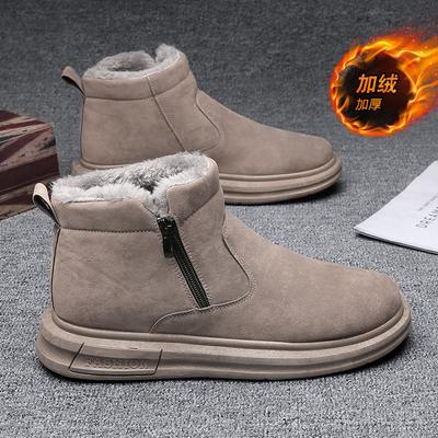 Winter-Schneestiefel Herrenschuhe neue mittelhohe Baumwollschuhe Outdoor warm aufgefütterte verdickte Baumwollschuhe kalt und rutschfest