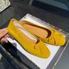 Princess Xiangchen's New Bow-tie Yellow Single Shoes Women's Flat-soled Shallow-mouth Shoes Soft-soled Doudou Shoes French Ballet Shoes