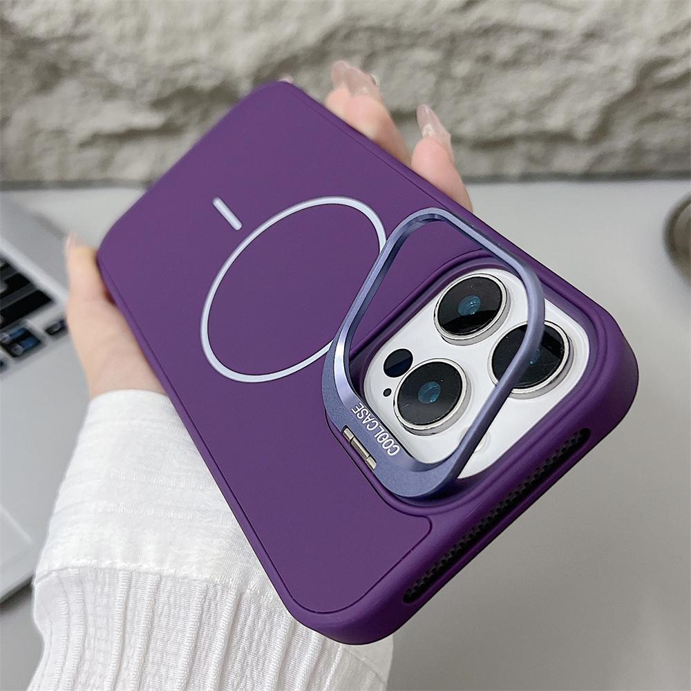 Luxury Magnetic Shockproof Phone Case for iPhone 15 14 13 12 11 16 Pro Max Plus 16E Liquid Silicone Stent Protection Cover Funda