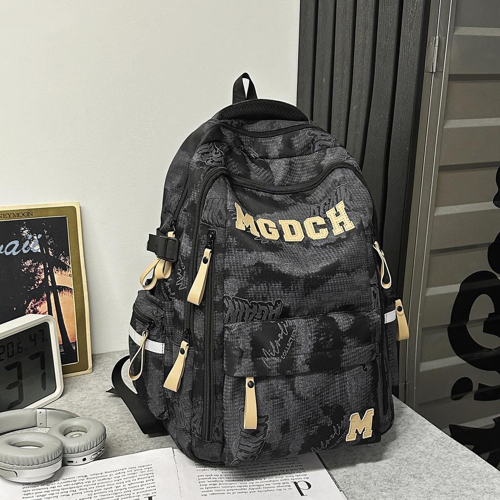 Schoolbag College Style Letter Burden Reduction Lightweight Backpack Junior High School Student School Bag Women's Large Capacity Travel Backpack