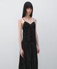 Insilence Woman Vintage Frill Maxi Dress Black