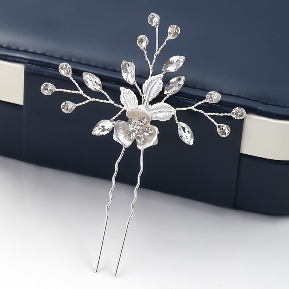 Rhinestone Crystal Flower Hairpins Hair Jewelry Vine Hair Pin Graduation Ceremonies