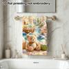 Cute Beach Bear And Rabbit Print Towel, Quick Dry Absorbent Towel for Shower And Travel