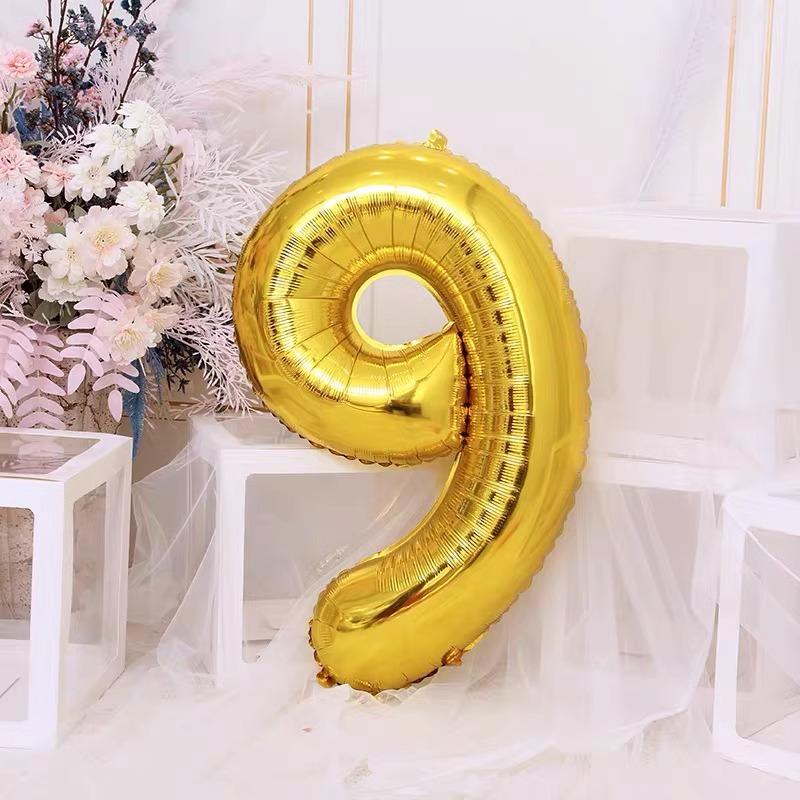 32-Inch Golden Digital Balloon Photo Boys And Girls Children Birthday Baby Party Scene Decoration