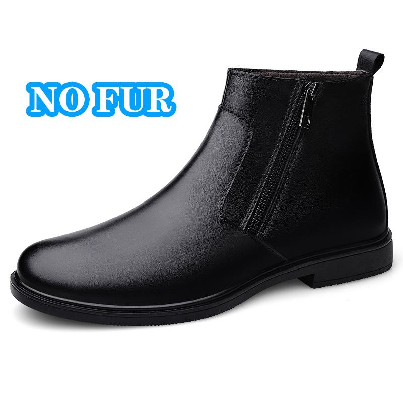Fashion New Arrival Male High Top Shoes Handmade Mens Winter Autumn Chelsea Boots Warm Plush Fur Ankle Boots Genuine Leather Man Botas