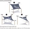 Upgrade UV Block Sun Shade Sail Water-proof Sun Protection Awning Shelter Anti-Rust Durable Wind sail Backyard