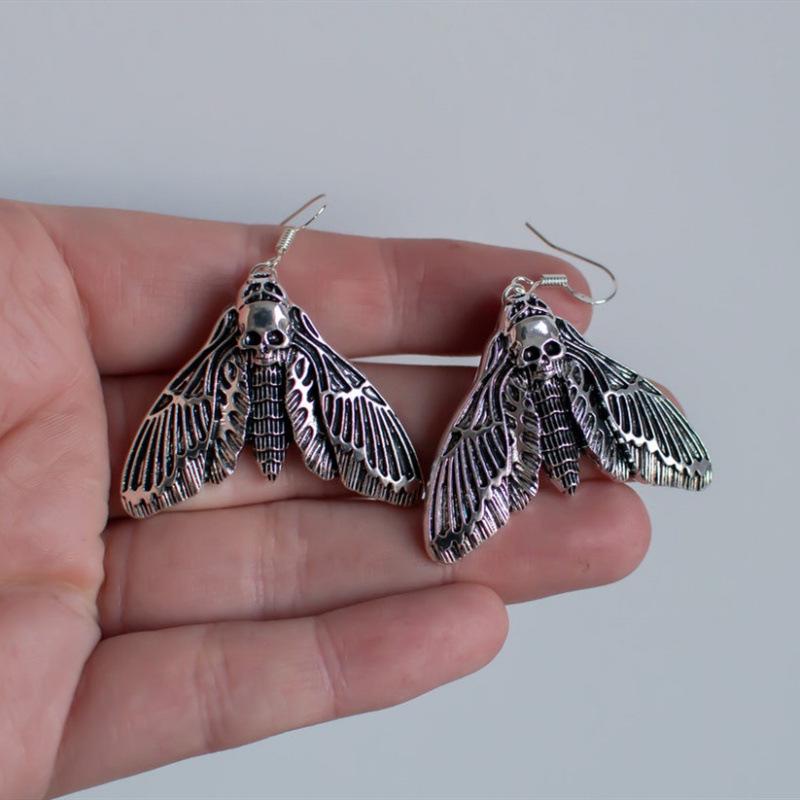 Gothic Retro Moth Charm Halloween Earrings