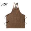 Catering And Chef Apron Canvas Work with Multi-Pocket, Waterproof Oil-Proof Cross-Back Apron, Protective for Cleaning Adjustable Straps Kitchen
