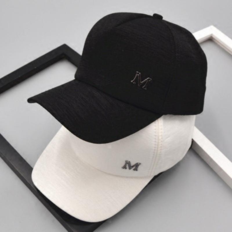 Women's M Letter Mesh Baseball Cap Breathable Trucker Hat Adjustable Summer Sun Hat
