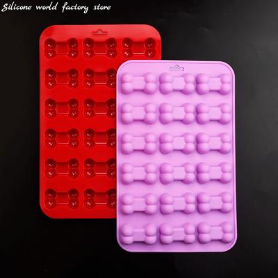 Silicone World Dog Bone Silicone Chocolate Molds Pet Treat Cookies Candy Cake Baking Mold Ice Tray Firepaint Wax Particle Mold