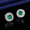 2025 European and American Three Piece Set of High-end Grandmother Emerald Necklace Pendant Ring Earrings Full Diamond Women's Jewelry