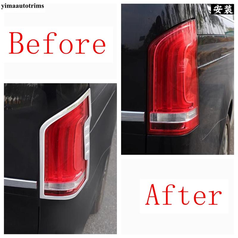 Car Rear Tail Light Lamp Frame Eyebrow Decor Cover Trim For Mercedes-Benz Vito W447 / V Class 2014 - 2025 ABS Chrome Accessories