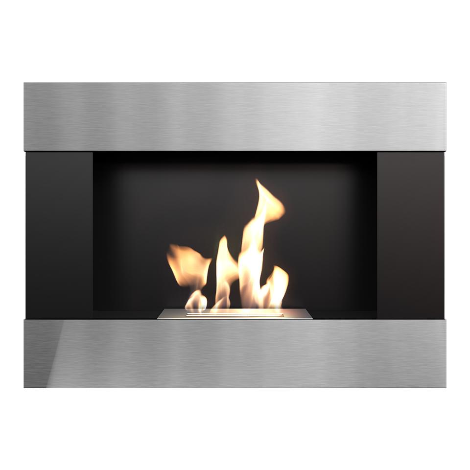 Wall Mounted Bioethanol Fireplace BRAVO TÜV Inox