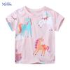 Little Maven 2026 Summer New Kids Clothes Baby Girls T Shirts Children's Clothing Cartoon Unicorns Shirts 2-7 Years Old