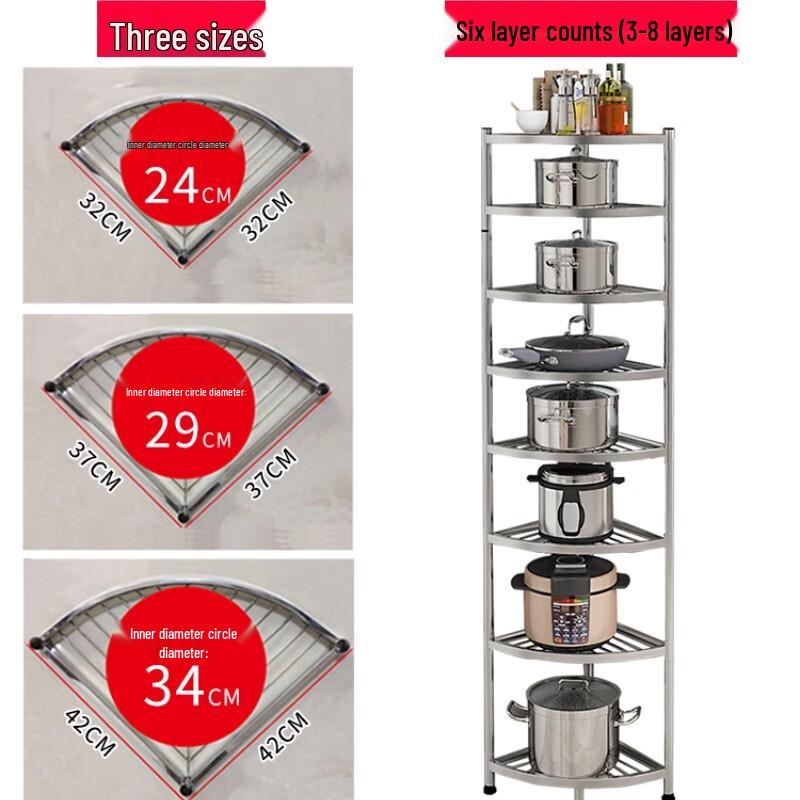 Naijiang Edelstahl-Dreieck-Eckküchenregal