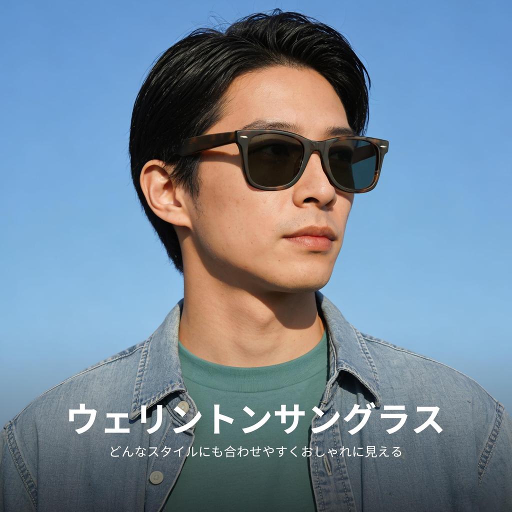 Wellington Acetate UV Unisex Green Lens Tortoiseshell [Cyxus] Sunglasses, Frame, Protection, Stylish, (A1375G10 & Frame)
