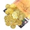 100Pcs/Bag Gold Fake Coins Shining Pirates Plastic Coin Party Currency Toy Game