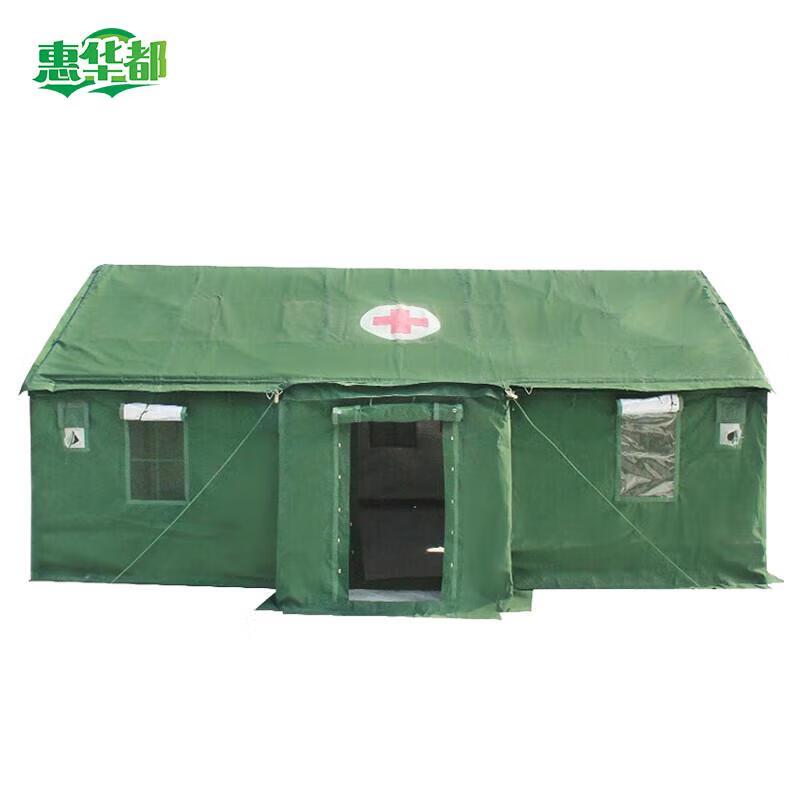Large Green Red Cross Pole-Style Emergency Rescue Tent