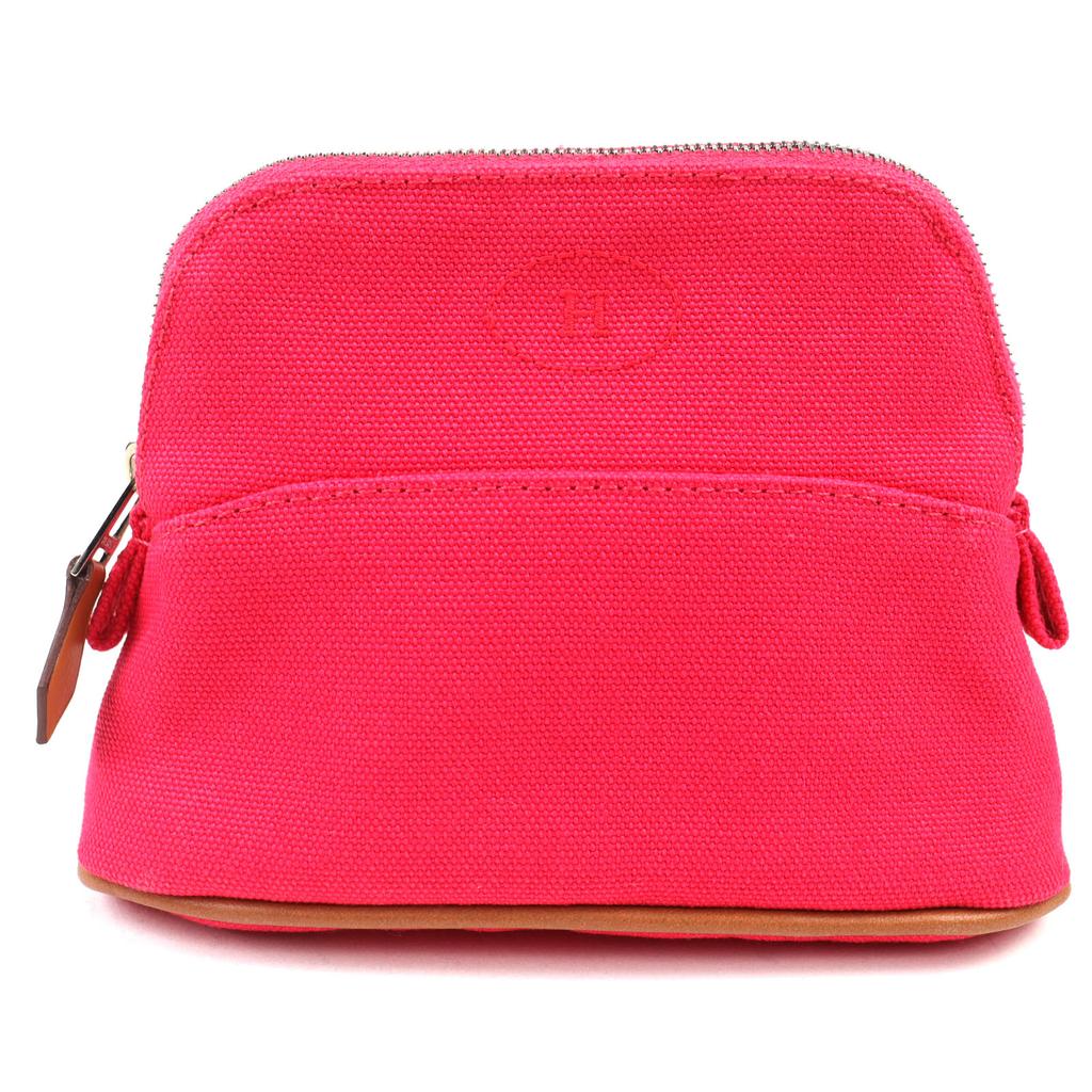Excellent HERMES Pouch Boride Pouch Mini Mini Pink Cotton Women Used