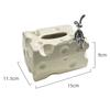 Tissue Box Cover Ceramic Rectangular Stylish Elegant Decorative Napkin Box Holder for Desktop Coffee Table Tissue Dispenser