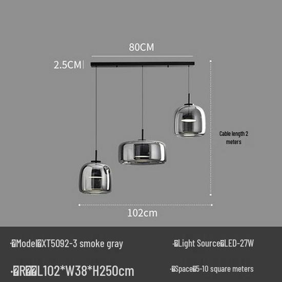 Nordic Modern Minimalist Creative Glass Chandelier for Bar, Restaurant, and Living Room Art.