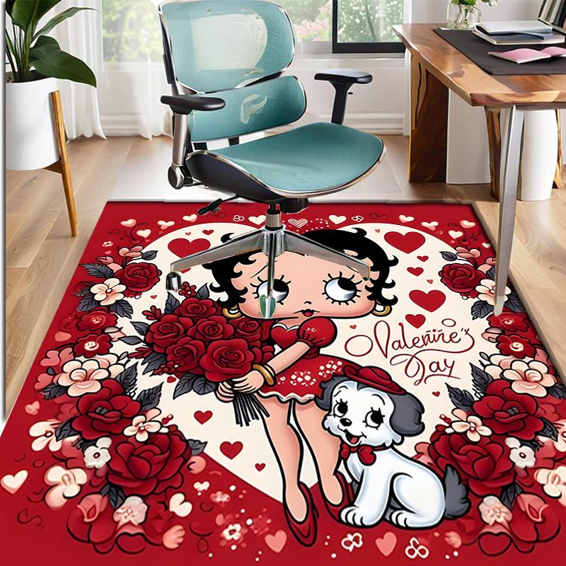 Betty Boop Pattern Rug, Indoor/Outdoor Mat, for Picnic, Gameroom, Bedroom, Office, Living Room, Home Decor Carpet, Birthday Gift