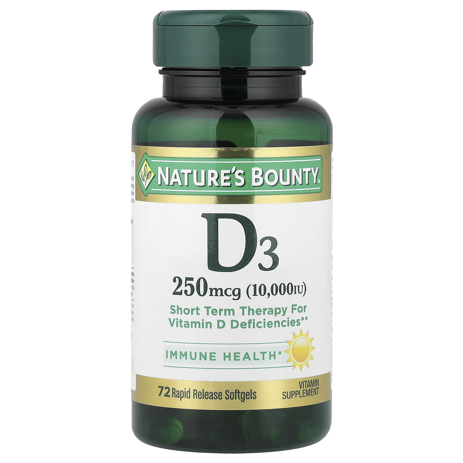 

Nature S Bounty, D3, 250 Mcg (10,000 Iu), 72 Rapid Release Softgels