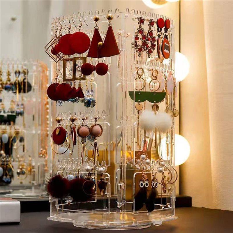 M-Modern-1Pc, Rotating Jewelry Display Rack, Ear Clips, Earrings, Earrings And Necklace Rack.