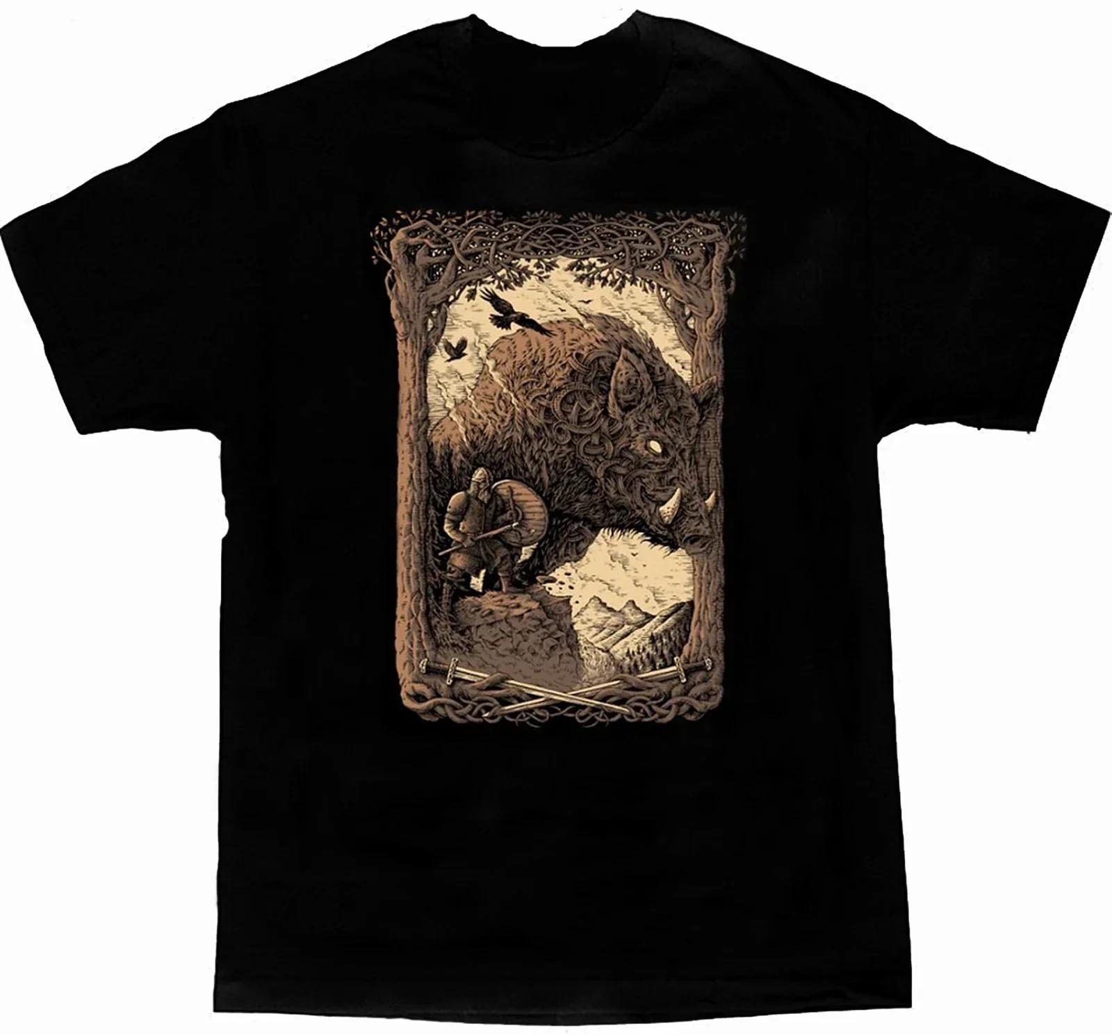 

Wild Boar Spirit Vintage Nordic Warrior Printed TShirt 100 Cotton ONeck Summer Short Sleeve Casual Mens Tshirt Size S3XL S