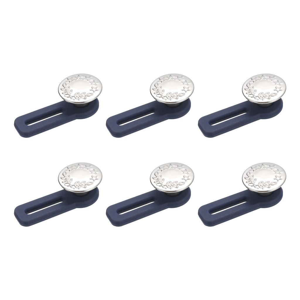 6pcs Button Extenders Alloy & Silicone Pants Waist Extension No-Sew Extend Buttons for Women Men's Pants Jeans Skirts1.38"