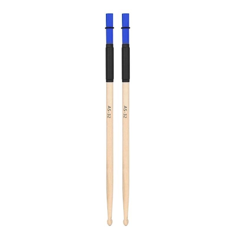 1Pair Practical Double Head Drum Brush Snares Drum Wire Drum Stick Brush Enduring Wire Brush Percussions Drum Stick синий