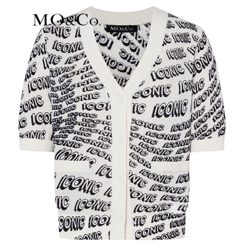 MO&Co. Short Sleeve V-Neck Knit Cardigan