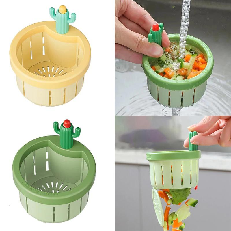 Sink Strainer Anti Clogging Cactus Shape Sink Strainer Plastic Drain Net Stopper Sink Waste Collector Kitchen Accessories