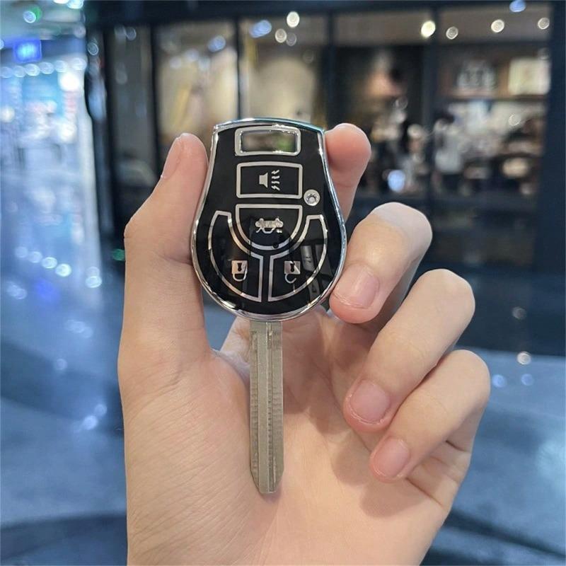 1 szt. Miękkie etui na kluczyk samochodowy z TPU, pasujące do Nissan Note Micra Juke Pathfinder Sylphy Hennessey Marche Livina, chroni przed zarysowaniami i uszkodzeniami