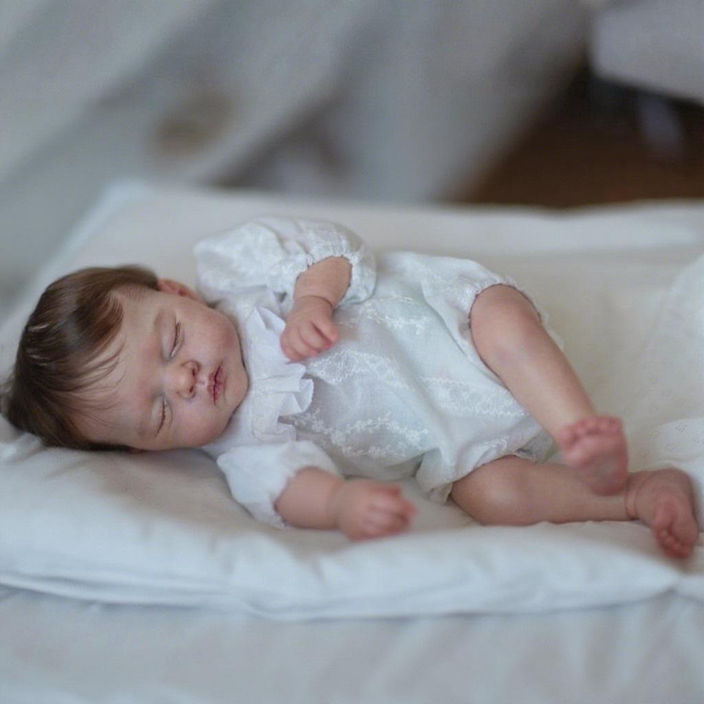 BZDOLL Cloth Body 48 CM 3D-Paint With Visible Veins Reborn Baby Sleeping Doll Toy For Girls Lifelike Handmade Fashion Birthday Gift Character Doll