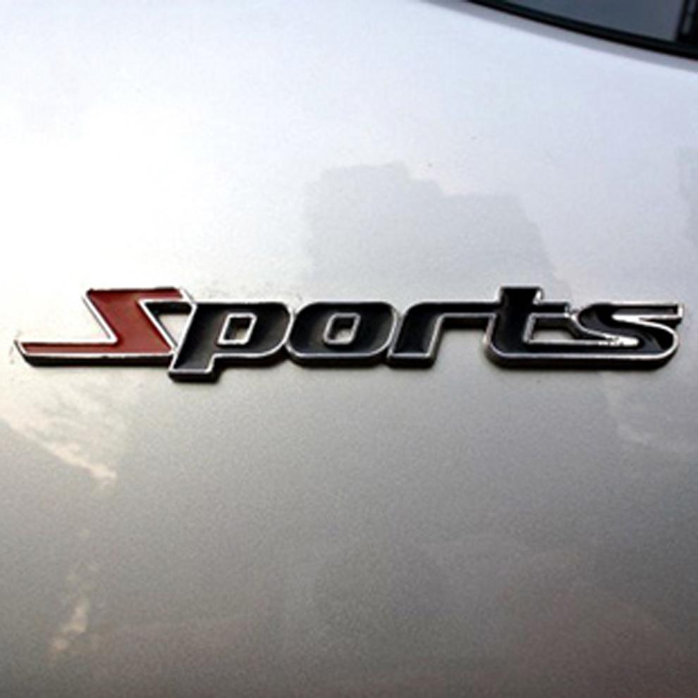 3D Sports Auto Emblem Badge Chrome Metal Hood Back Trunk Sticker Logo Decal Car Tuning Universal Exterior Parts With Sticker